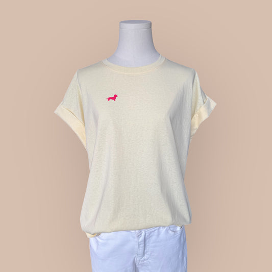T-Shirt mit Dackel in Wunschfarbe