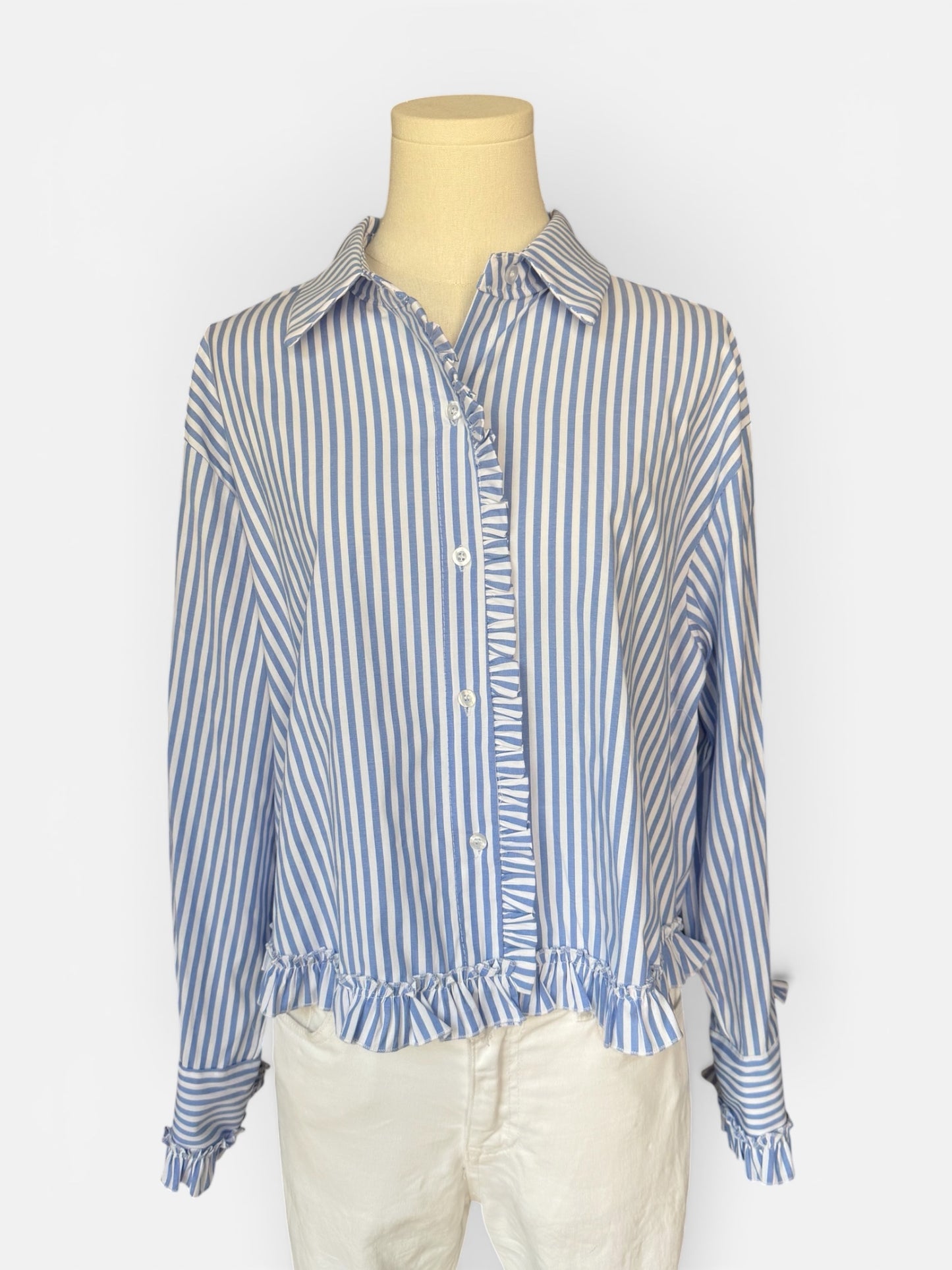 Kurze Rüschenbluse