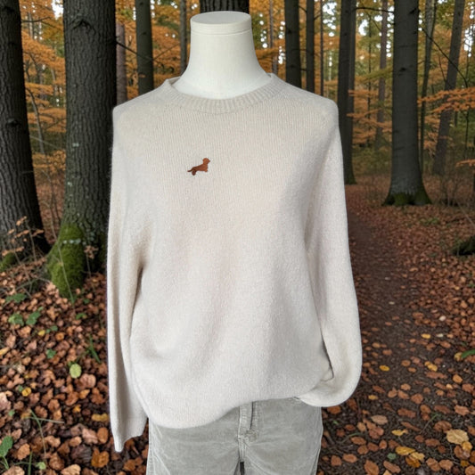 Alpaka-Strickpullover Ellie mit Dackelstick