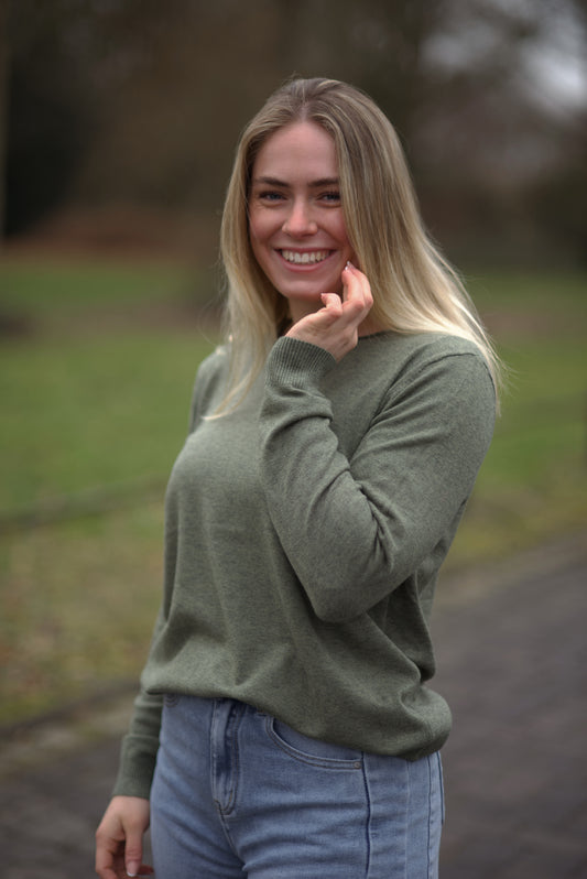 Feinstrick-Pullover mit Rundhals