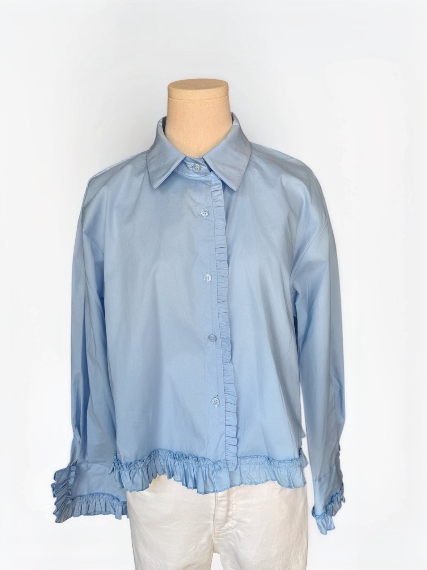 Kurze Rüschenbluse