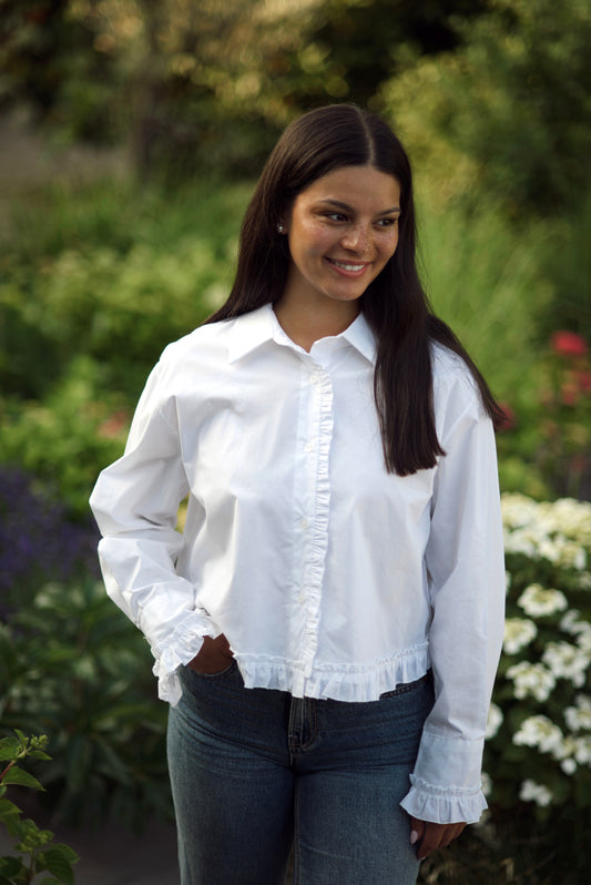 Kurze Rüschenbluse