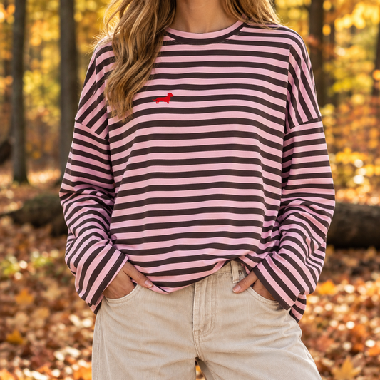 Streifen Longsleeve Frieda mit Dackelstick