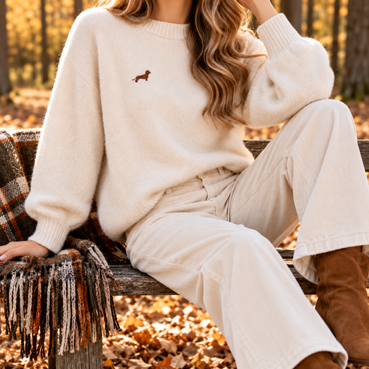 Alpaka-Strickpullover Ellie mit Dackelstick