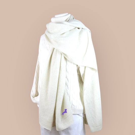 Kaschmir-Schal „Tagtraum“ mit Dackel in Wunschfarbe