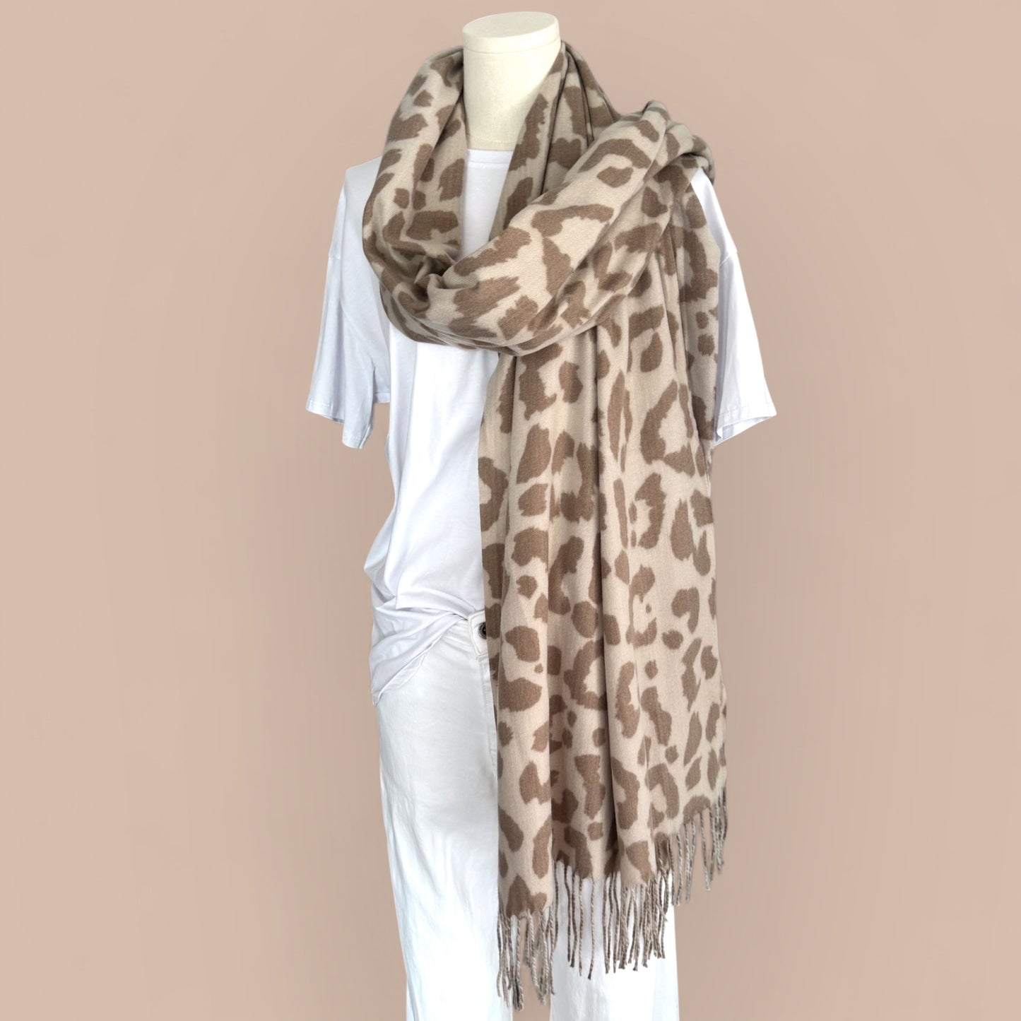LEO Schal BEIGE-TAUPE