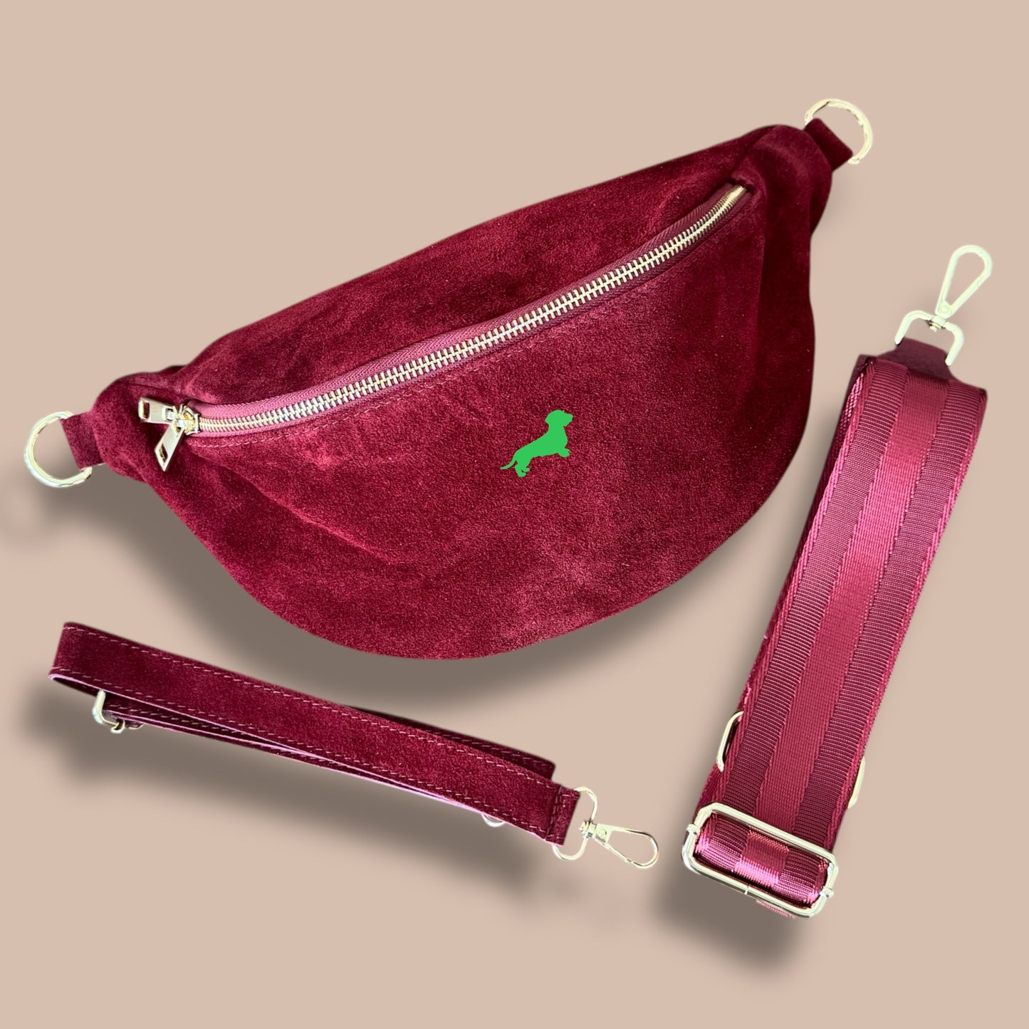 Crossbody-Bag mit Dackel in Wunschfarbe