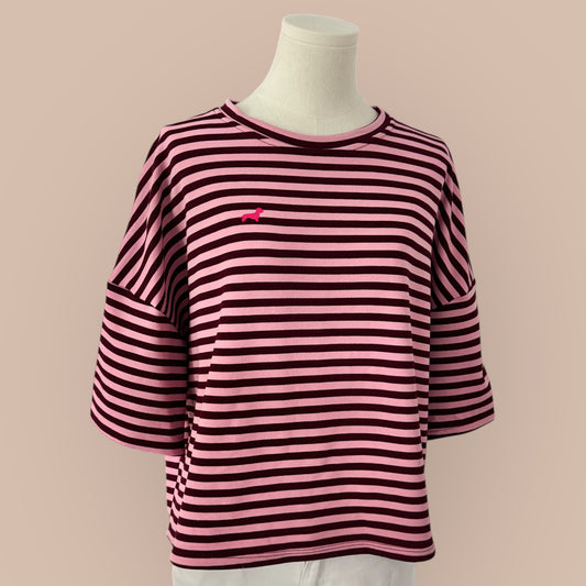 Sweatshirt gestreift mit Dackel in Wunschfarbe