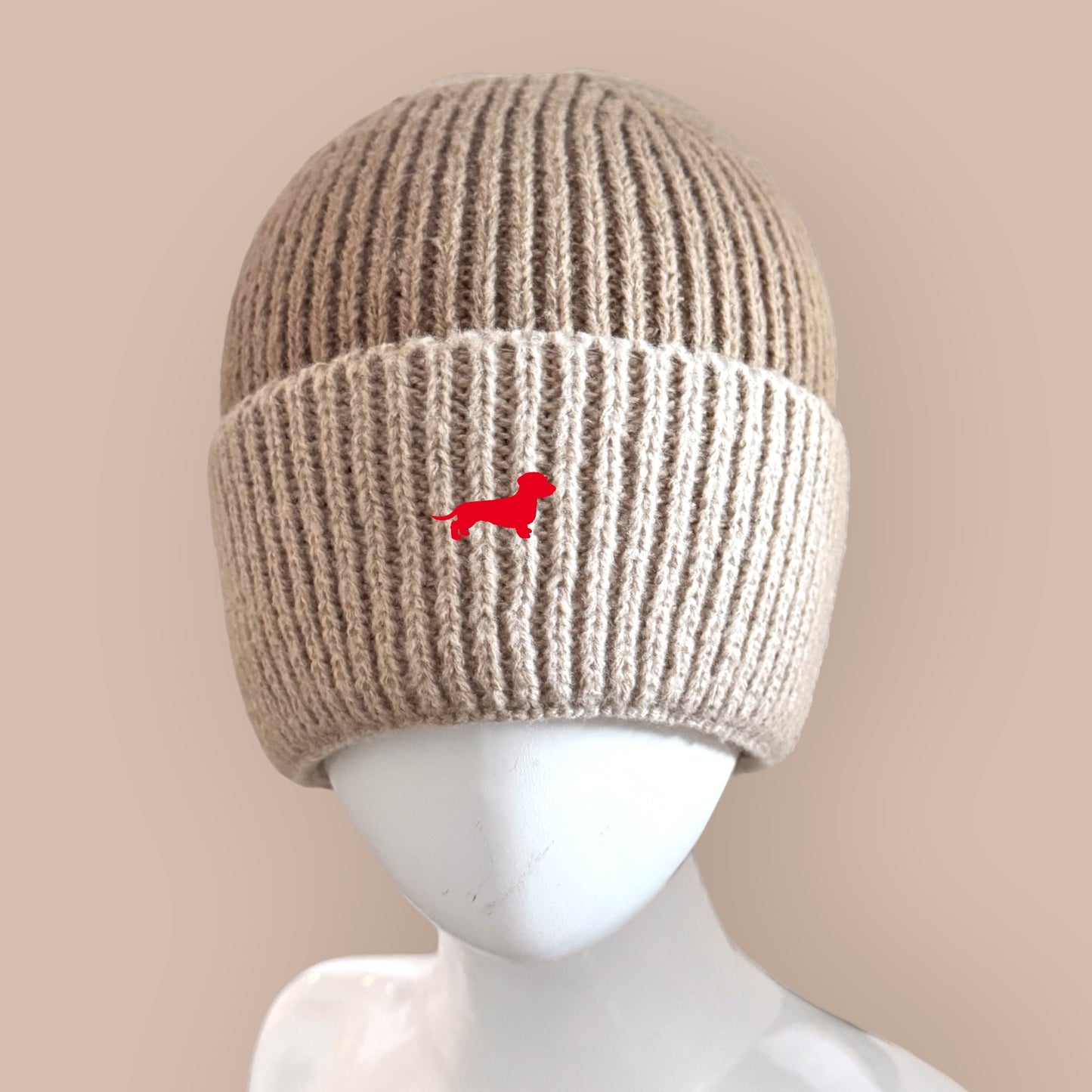 Two Tone Beanie mit Dackel in Wunschfarbe