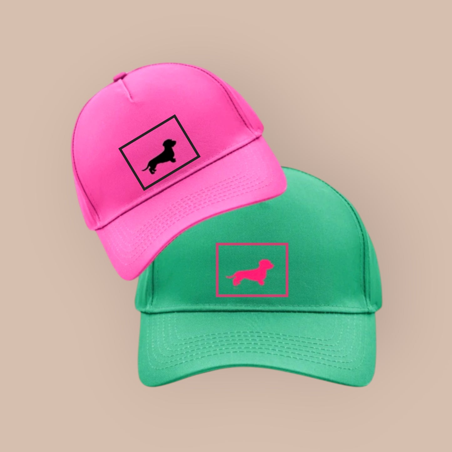 Cap mit Dackel Badge in Wunschfarbe