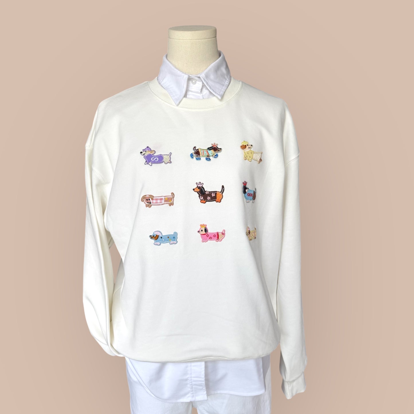 Sweatshirt mit Dackelpatch
