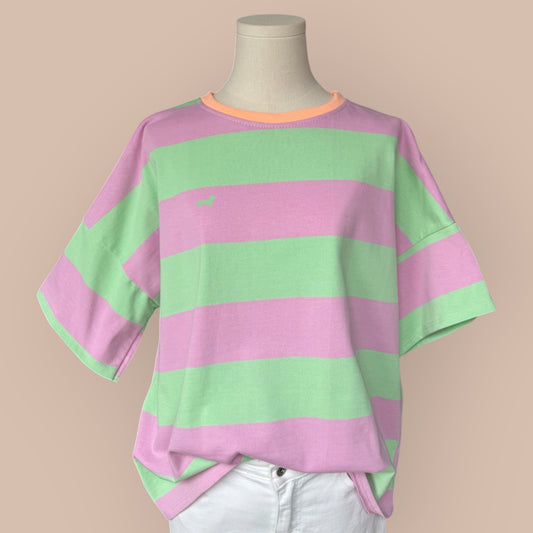 Shirt Gestreift mit Dackel in Wunschfarbe