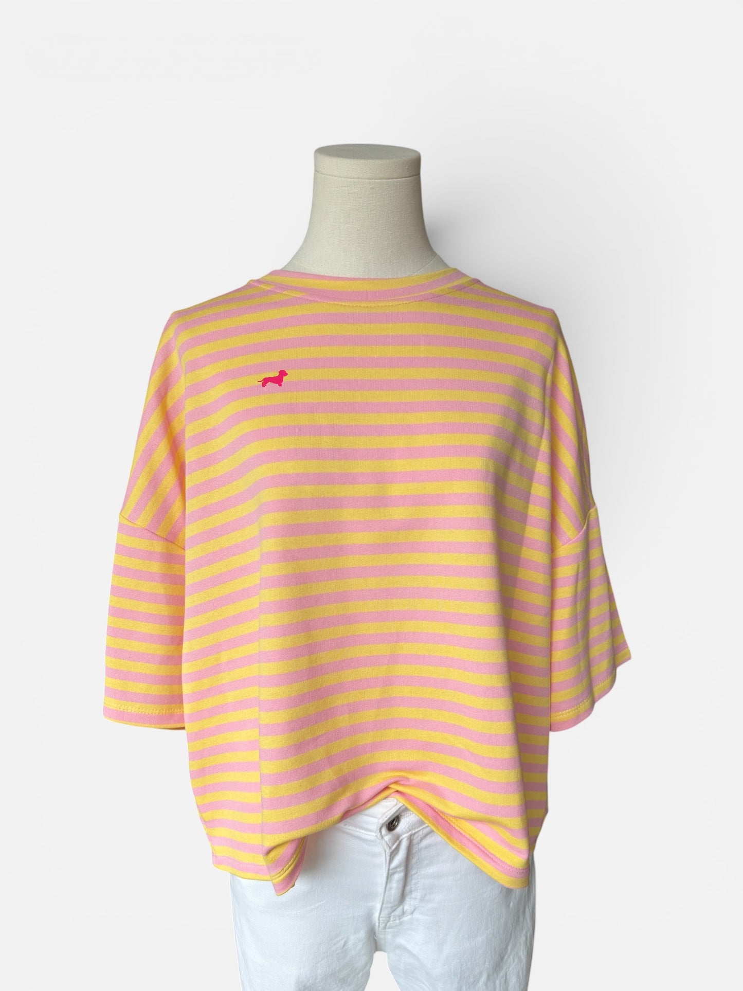 Sweatshirt gestreift mit Dackel in Wunschfarbe