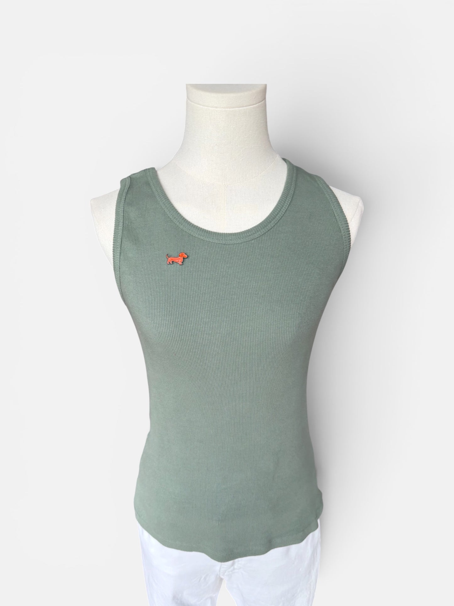 Rib Tanktop mit Dackel-Pin