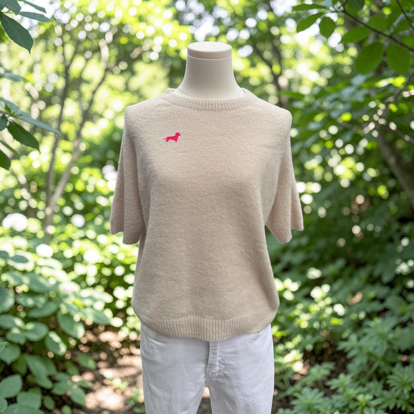 Kurzarmpullover Marla mit Dackelstick