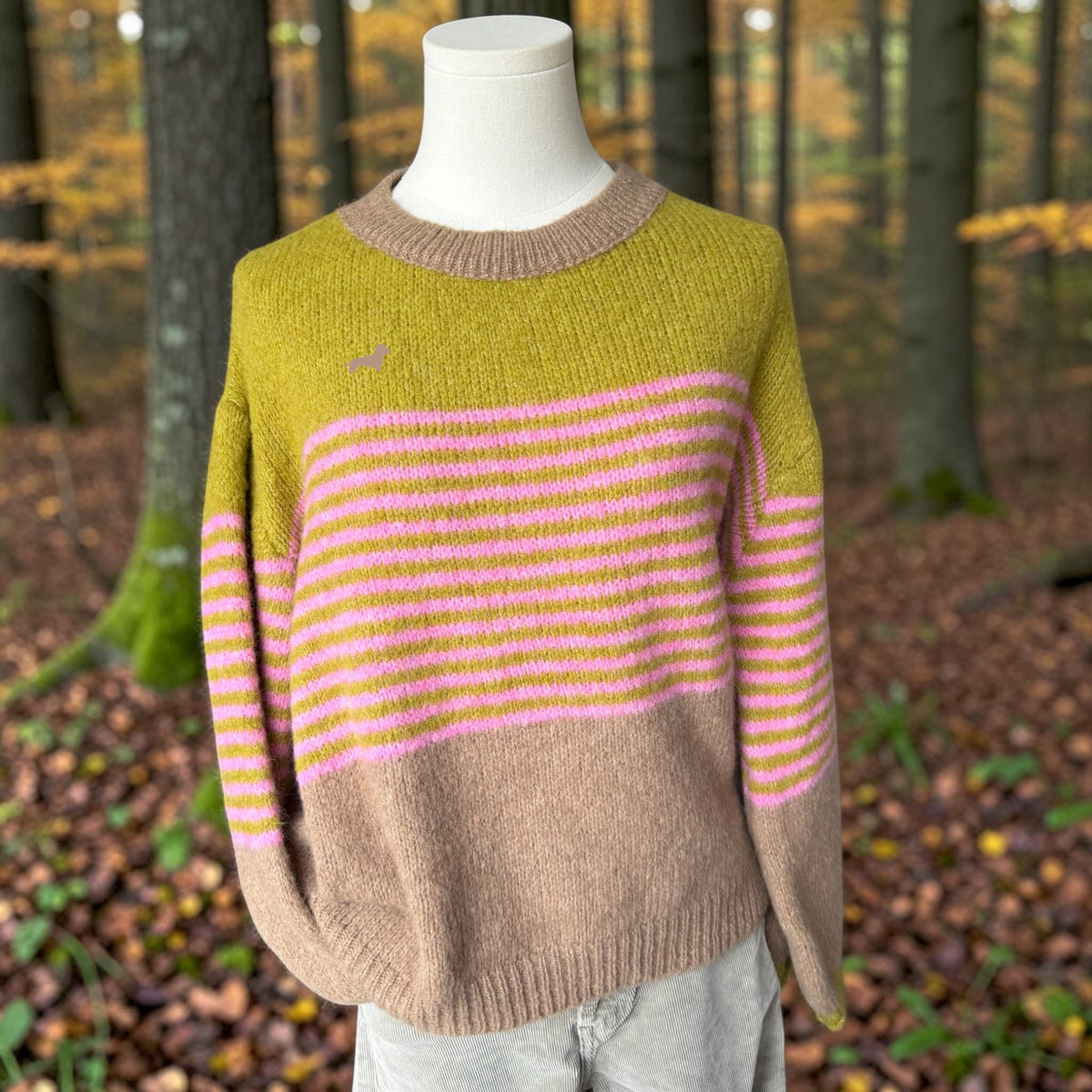 Streifenpullover Lotti mit Dackelstick