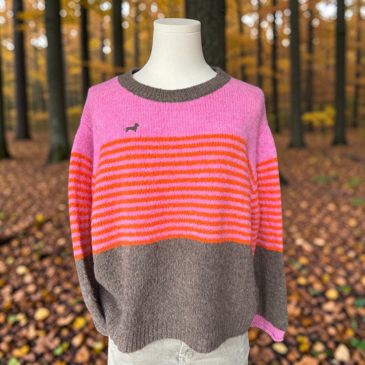 Streifenpullover Lotti mit Dackelstick