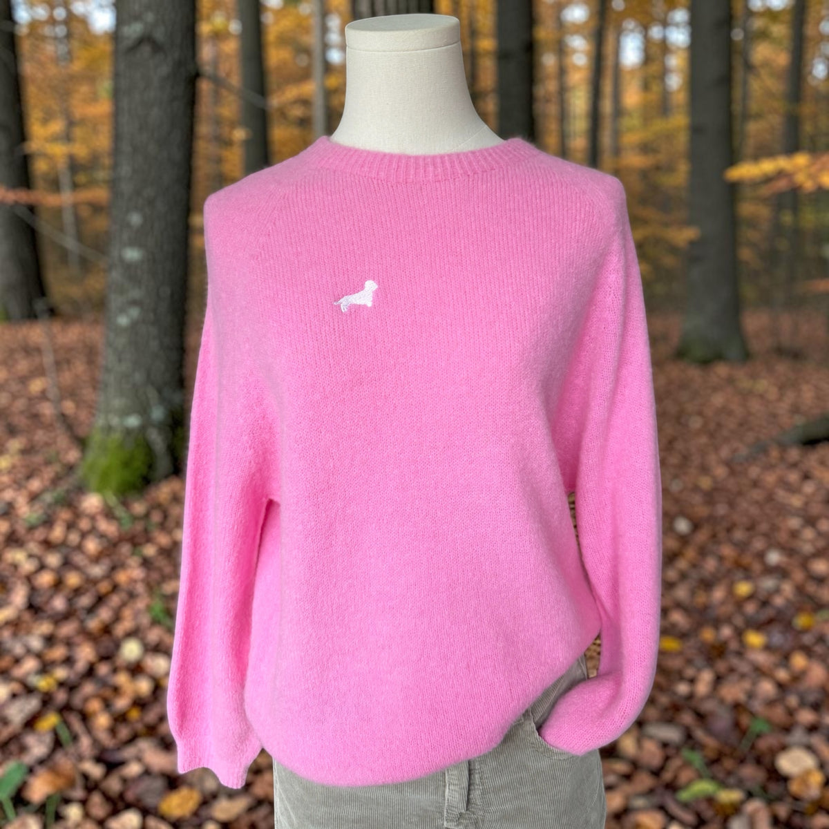 Alpaka-Strickpullover Ellie mit Dackelstick