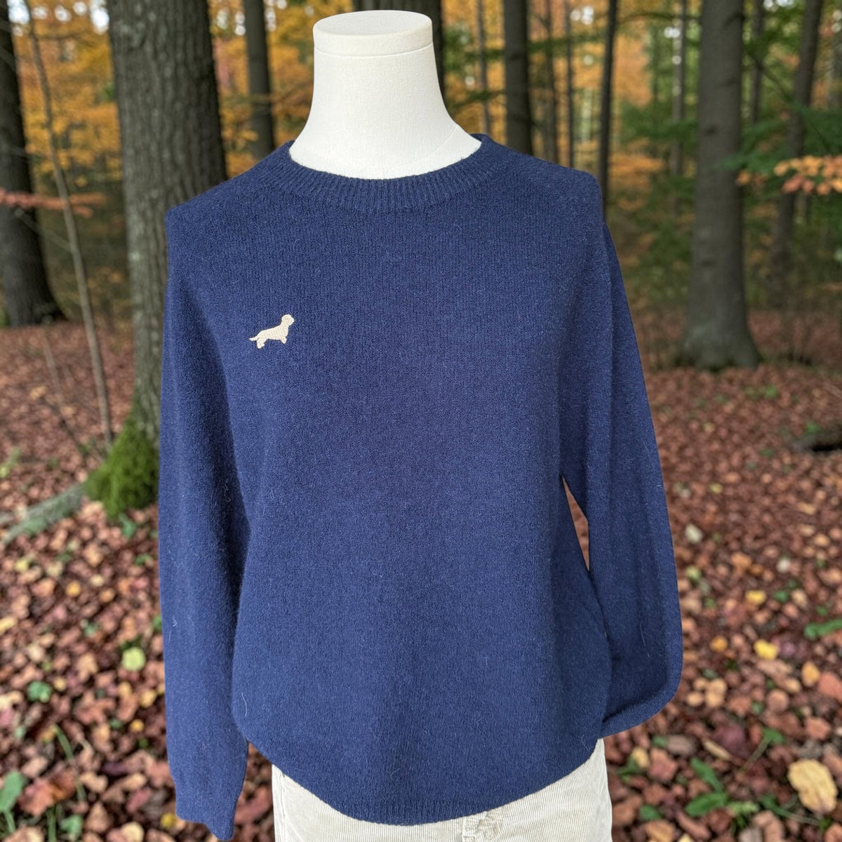 Alpaka-Strickpullover Ellie mit Dackelstick