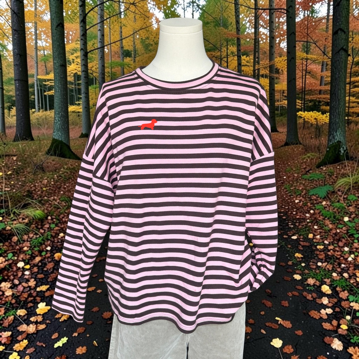 Streifen Longsleeve Frieda mit Dackelstick