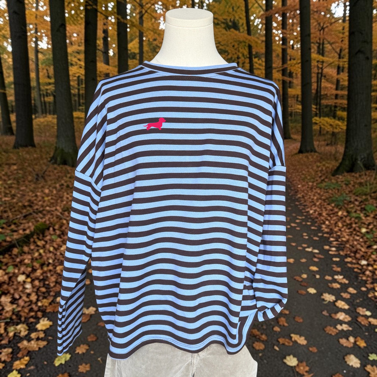 Streifen Longsleeve Frieda mit Dackelstick