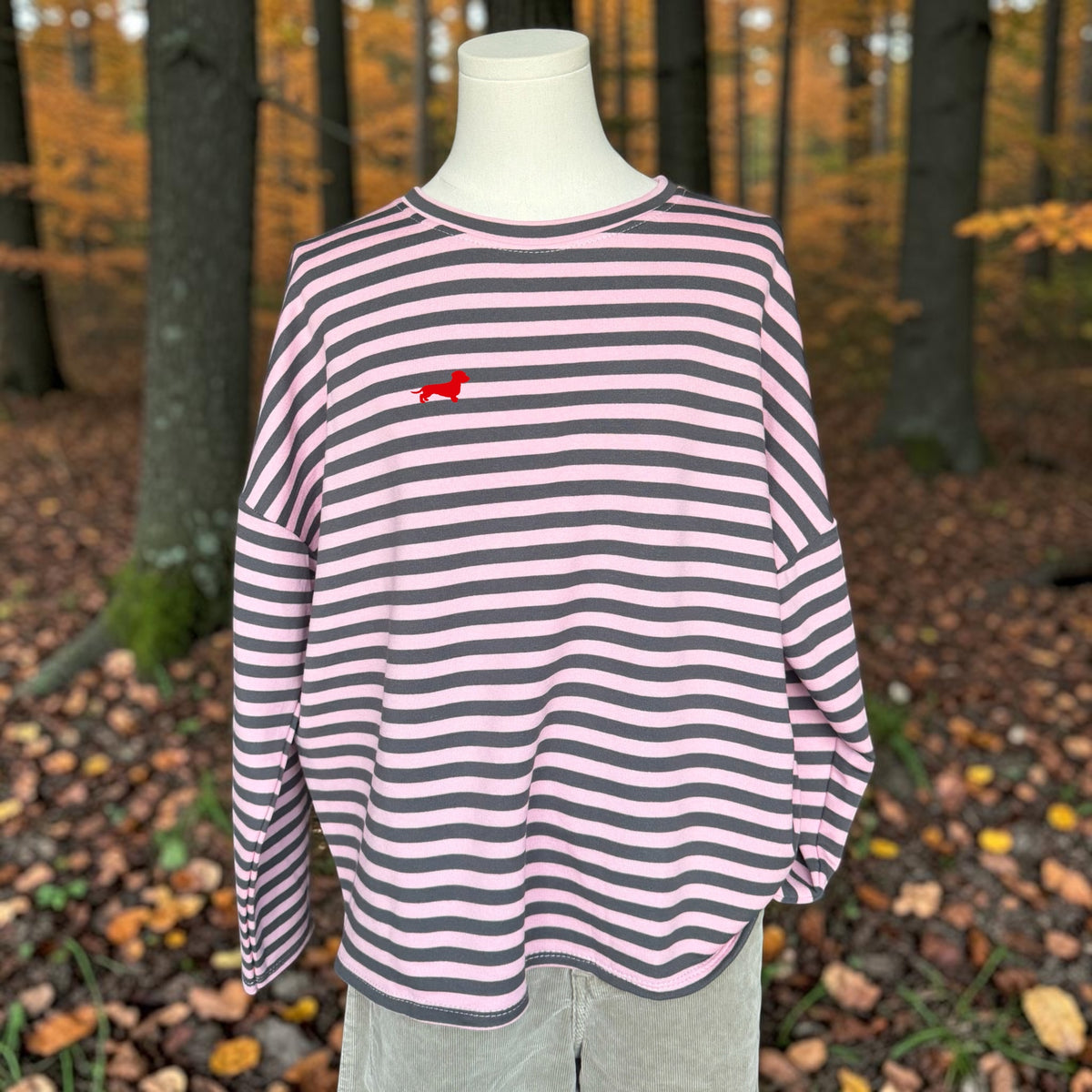 Streifen Longsleeve Frieda mit Dackelstick