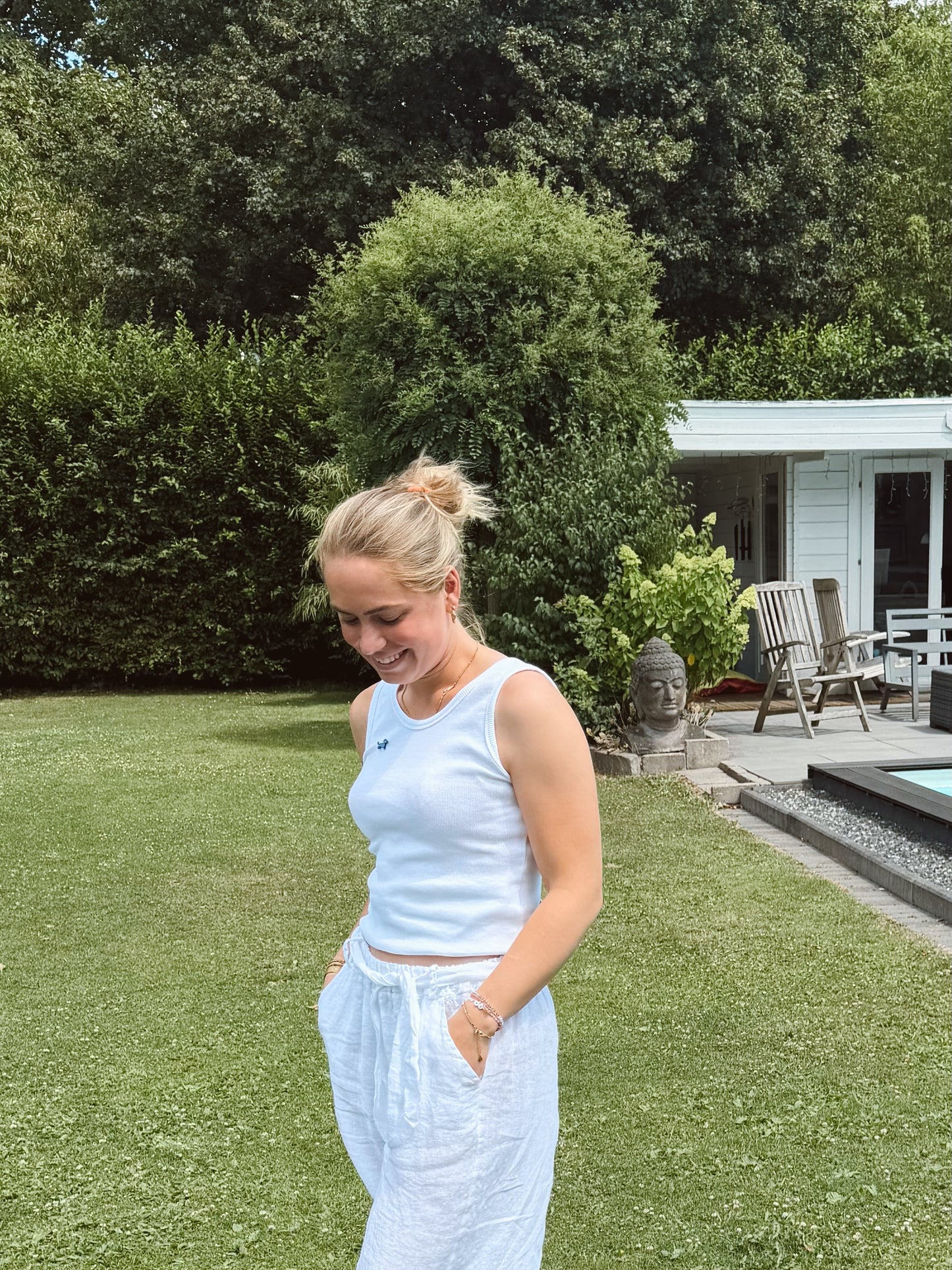 Rib Tanktop mit Dackel-Pin